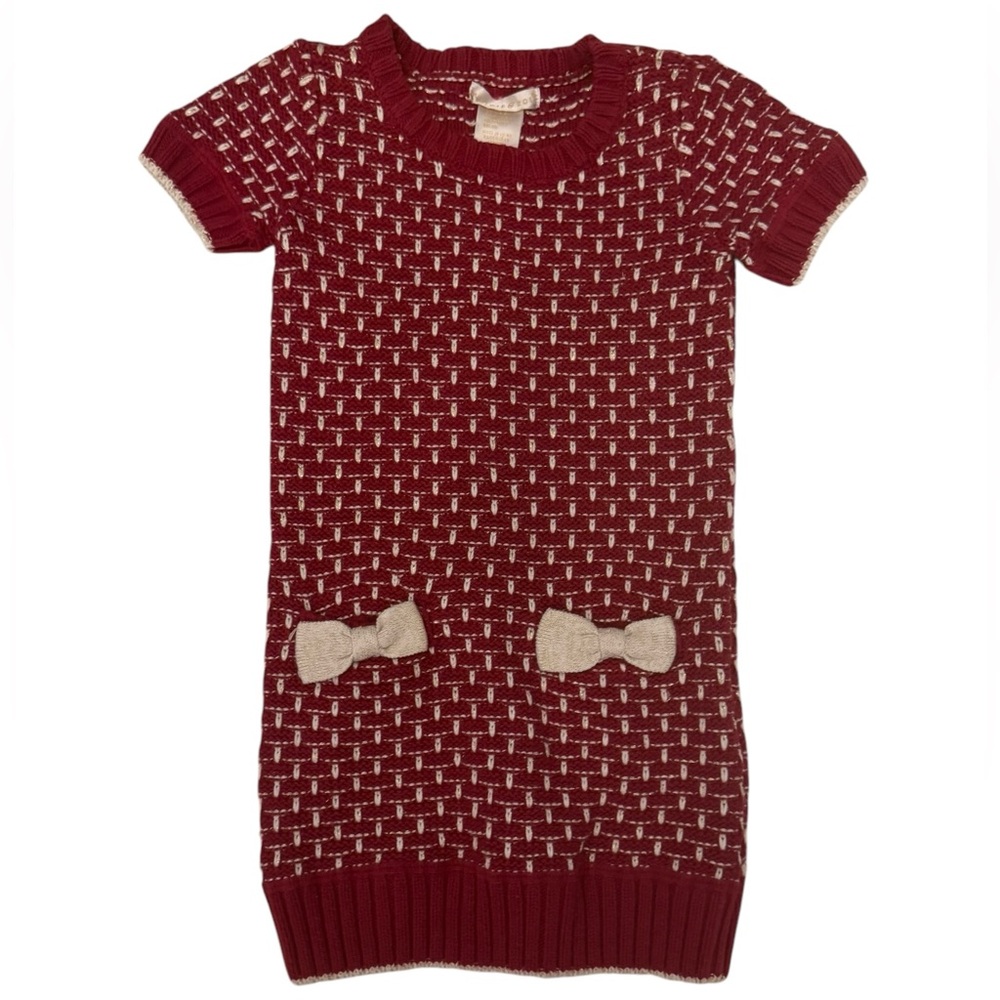 Maggie & Zoe Red Knit Dress with Bow Accents size 5-6 - Picture 6 of 6